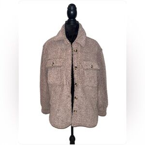 Abercrombie & Fitch Tan Teddy Sherpa Jacket- Medium